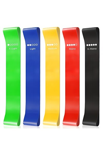 Choice 5pcs 5-Level Resistance Band Se,Yoga Pilates&Crossfit Elastic Fitness ...