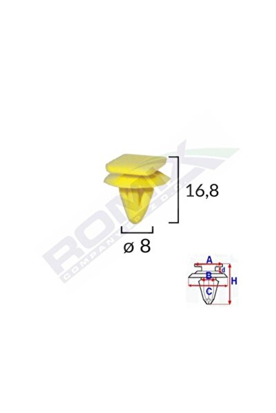 ROMİX Κλιπ στερέωσης πλευρικών λωρίδων Hyundai σετ 10 τεμαχίων