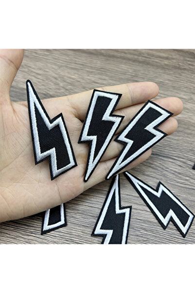 Choice 10 pieces lightning bolt embroidered fabric patches, ready to sew or i...