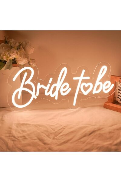 Slasa لافتة نيون "عروس المستقبل" - 40×17 سم، إضاءة LED بيضاء دافئة، قابلة للت...