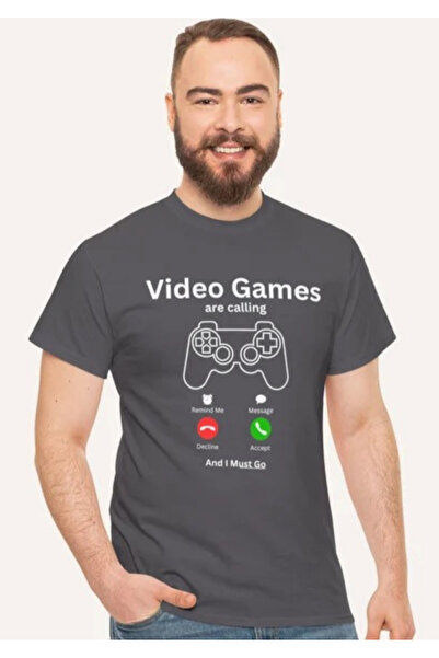 EYAX MODA Μπλουζάκι UNISEX με στάμπα βιντεοπαιχνιδιών και λαιμόκοψη ποδηλάτου