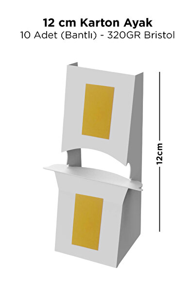 Hey Parti 10 Adet Karton Ayak 12 cm - Bantlı - Masa Süsü Ayağı - Masaüstü Des...