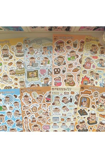 Choice6 ٨ قطع من ملصقات السنجاب الكرتونية اللطيفة، ملصقات حيوانات كرتونية كور...