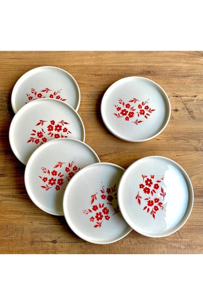 NOKTAPORSELENVESERAMİK Dağınık güller 6lı tokyo serisi kahvaltı ve pasta taba...
