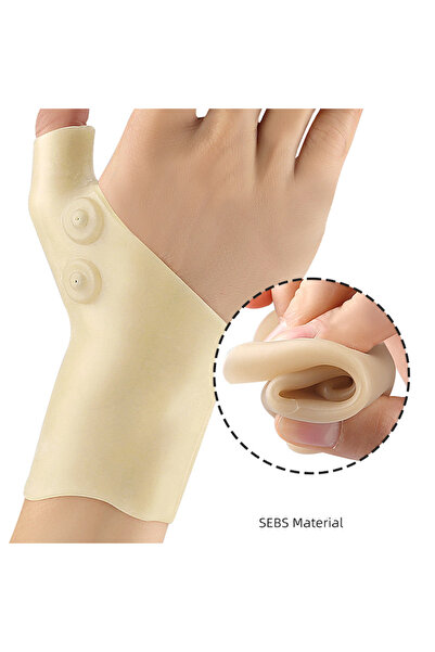 Choice Beige 1pcs Magnetic Therapy Gloves for Wrist Pain Relief - 1PC Silicon...