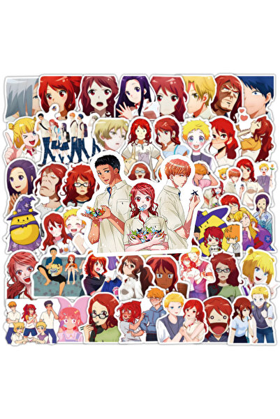 BANDAI ٥٠ قطعة من ملصقات أنمي كرتونية رومانسية رائعة لتزيين أجهزة الكمبيوتر ا...