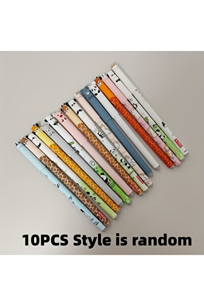 Choice عبوة من 10 أقلام قابلة للمسح بتصاميم عشوائية، حبر أزرق، أقلام قابلة لل...