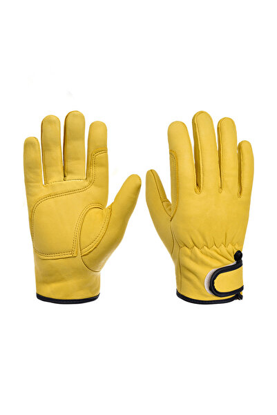 Choice قفازات نيوبي صفراء من الجلد الطبيعي، مقاومة للحرارة العالية، عازلة للح...