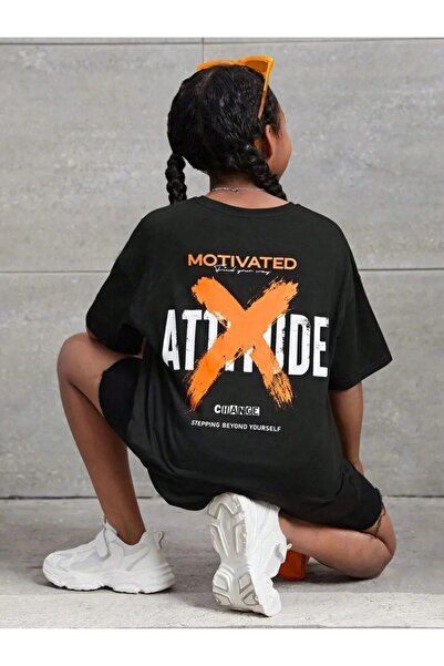 EYAX MODA TRICOU CU IMPRIMEU PE SPATE PENTRU FETE/BAIEȚI