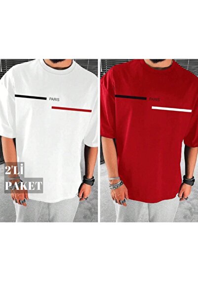 EYAX MODA Pachet de 2 tricouri cu mânecă scurtă, supradimensionate, imprimate...