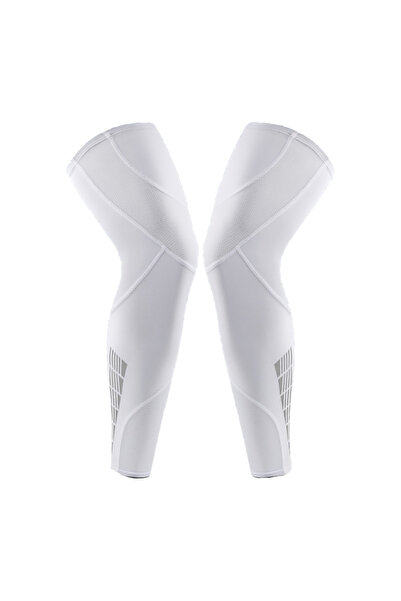 Choice زوج واحد من واقيات الركبة البيضاء لركوب الدراجات، واقيات ساق طويلة، جو...