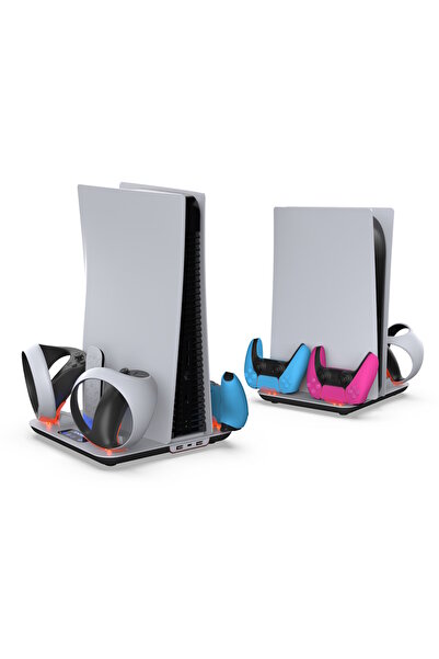 Dobe PS5/PS5 Slim/PS5 Pro Uyumlu Şarj İstasyonlu Soğutucu Stand - TP5-3550