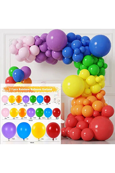 Choice Other 111pcs Colorful Rainbow Balloon Garland Arch Kit Multicolor Late...