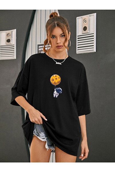 PERISENSE تي شيرت قطني ممشط كبير الحجم 100% قطن - تي شيرت صيفي مريح وفضفاض مط...