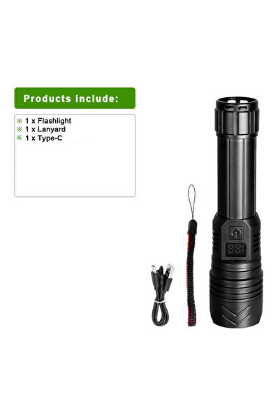 Choice 18 15000000LM High Strong Power Led Flashlight with Display Light USB ...