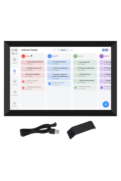 Choice تقويم رقمي ذكي أبيض بشاشة لمس عالية الدقة مقاس 10.1 بوصة، يدعم مزامنة ...