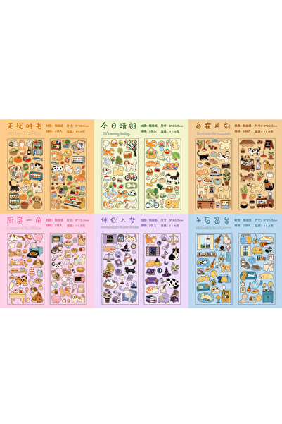 Choice ٦ أنماط، ١٢ ورقة/عبوة، ملصقات حيوانات أليفة كرتونية لطيفة للاستخدام ال...