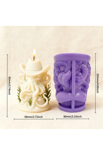 Choice قالب شموع فني غريب على شكل أخطبوط رعاة البقر: شموع أخطبوط بنقوش رائعة ...