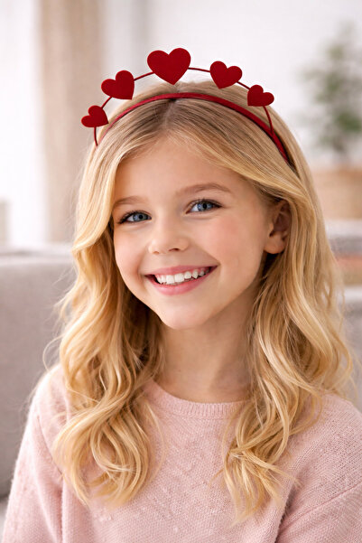 MİR STORE تاج للفتيات على شكل قلب أحمر مكون من 3 قطع