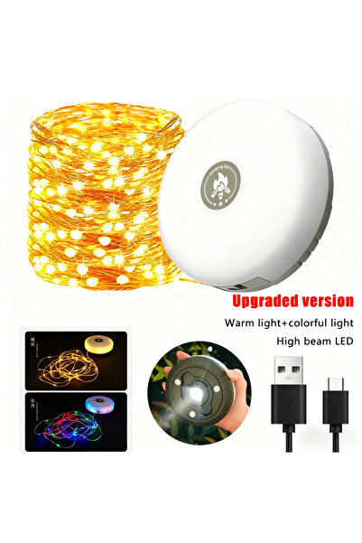 XIWANGFIRE مصباح تخييم G115-A متعدد الوظائف 4 في 1، سلسلة إضاءة LED، مصباح تخ...