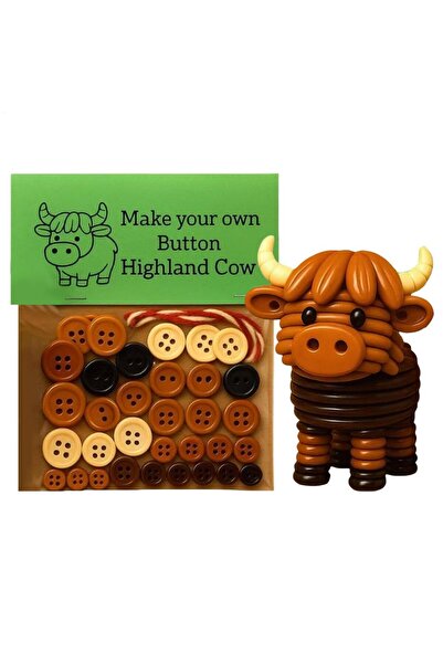 Choice Coffee 2026 new cute Christmas Decorations Handmade Highland Cow Butto...
