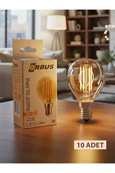 ORBUS PA45 Amber LED Ampul 4W E14 2700K 300 Lümen Filament