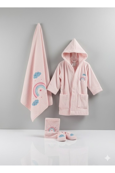 Csp Cassiope 4-Piece Bathrobe Baby Bath Set with Small Animal Figures
