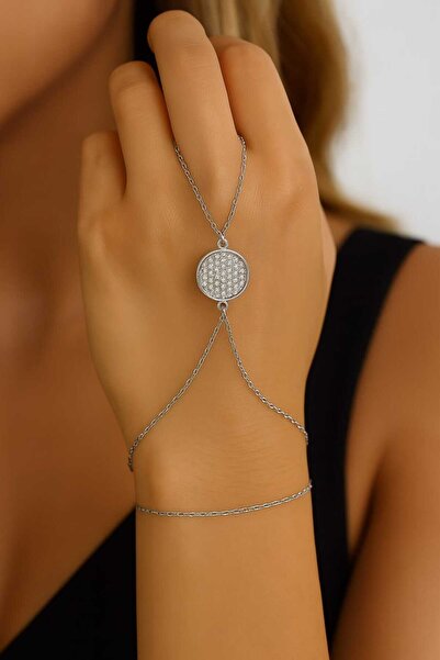 NKIE JEWELS Silver Color Round White Stone Sf Sf Chain Steel Shahmeran - 3567