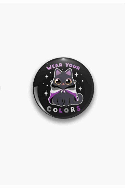 fırsatlar diyarı Wear Your Colors Asexual Pride Flag Cat Buton Rozet