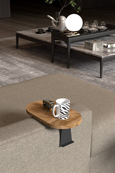 PDMPOİNT DOLAP MARKET Yan Sehpa Ayarlanabilir Elips Tepsi Dekoratif Ytay Dike...