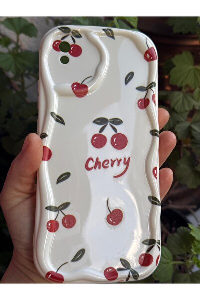 Redmi 9A Compatible Red Cherry Pattern Soft Silicone Case