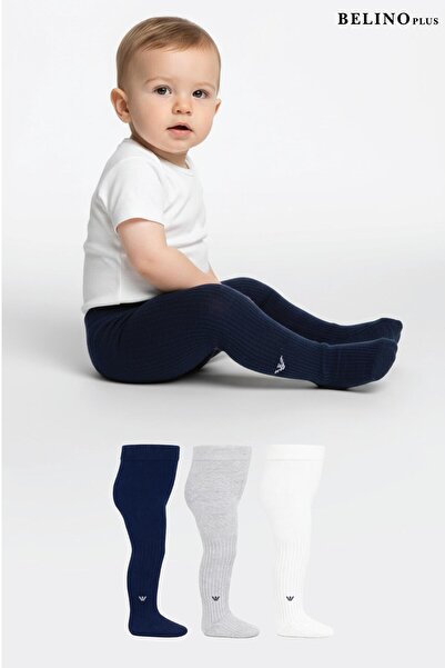belyy Erkek Bebek 3 lü paket Arma Desen Pamuklu Külotlu Çorap