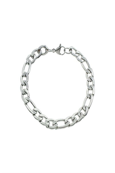 Tuncel Store سوار من خليط معدني فضي شافين فيجارو متباعد للجنسين