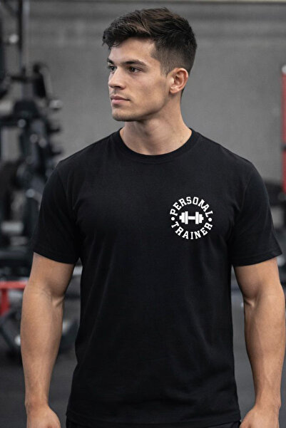 Netto İş Elbiseleri Siyah Kısa Kollu Personal Trainer Fitness Tişört