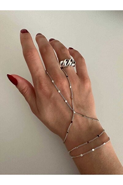 NKIE JEWELS Silver Color Sf Crushed Chain Gold Sequin Thin Chain Steel Şahmer...