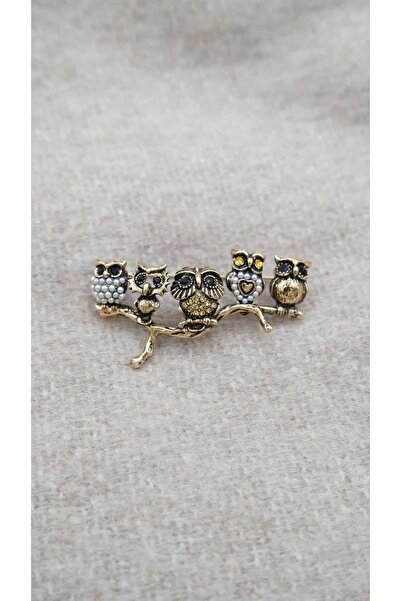 Jerie Gold Eskitme Baykuş Broş