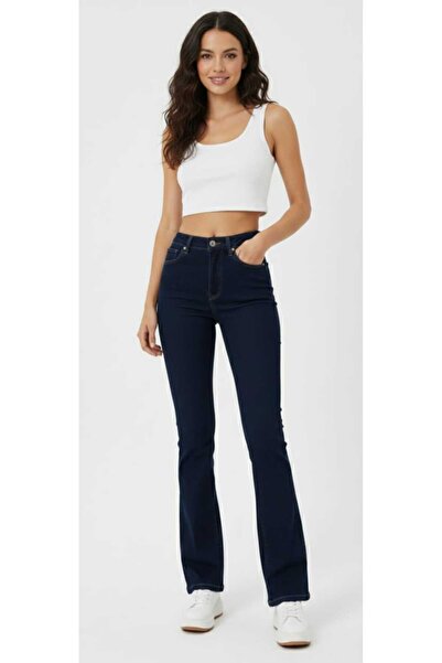 NWC Nora Women's Stretch Fabric Navy Blue Spanish Jeans Trousers