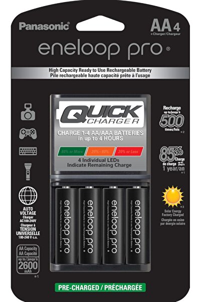 Generic Eneloop Advanced Battery Charger K-KJ55KHC4BA with 4AA Pro Rechargeab...