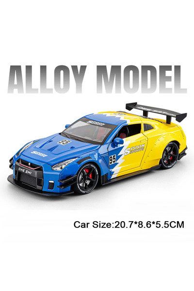 Choice3 سيارة سباق GTR زرقاء اللون، بمقياس 1:24، طراز R34، لعبة نموذجية مصنوع...