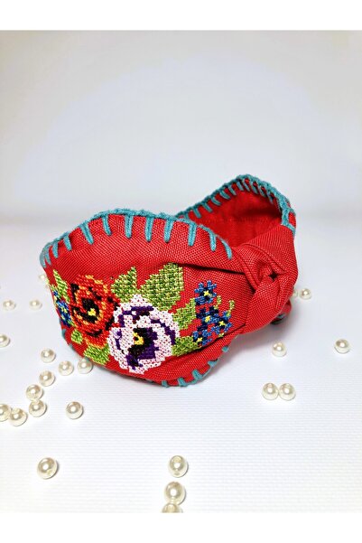 LiewensStyle Handmade, Cross-Stitch Embroidered, Headband, Crown, Floral, Cro...