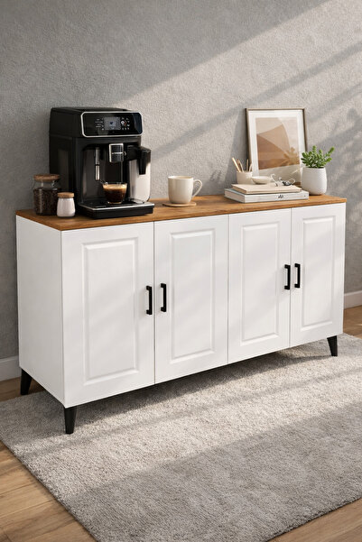 bangu 4 kapaklı Çok Amaçlı Dolap ( Derinlik 47 cm ) Kahve Köşesi Dolabı ( 140...