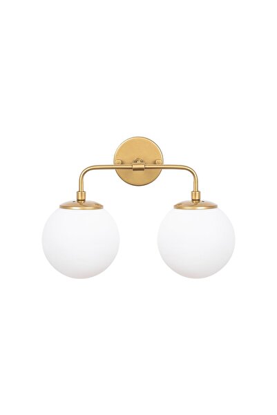 AmberLED شمعدان زجاجي بتصميم بسيط مكون من قطعتين، ذهبي لامع، متوافق مع E14