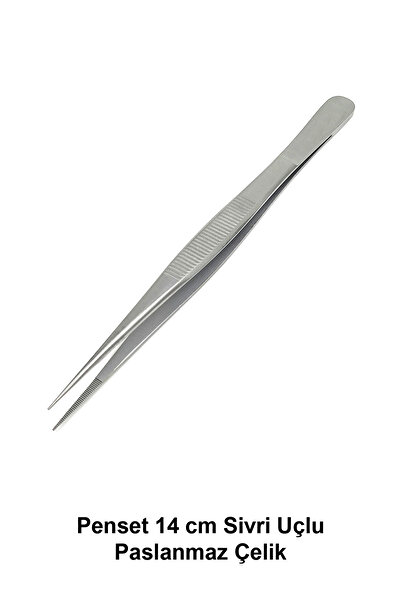ATEL-SAN Penset 14 cm Sivri Uçlu Paslanmaz Çelik