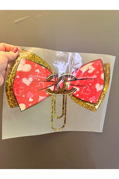 Gönülden Tasarım Iron-On Pink Bow Transfer Print Arma 29X22 cm
