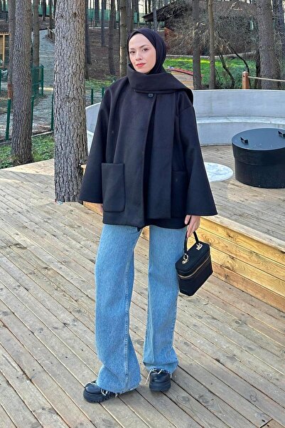 lamelif Pocketed Stamp Coat Black