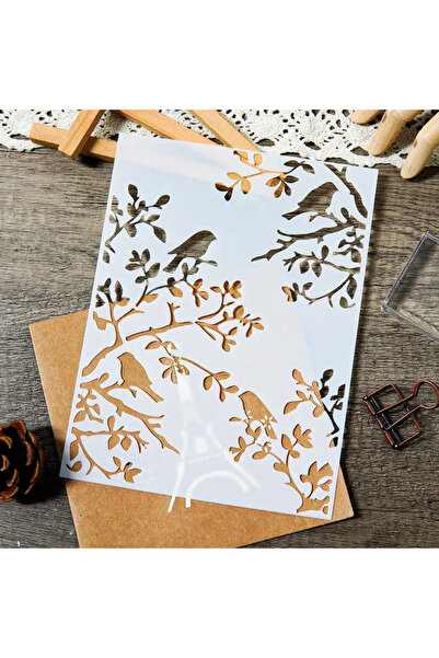 Choice 1pcs 1pcs DIY Bird Branch Stencil for Wall Painting Decoration | Reusa...
