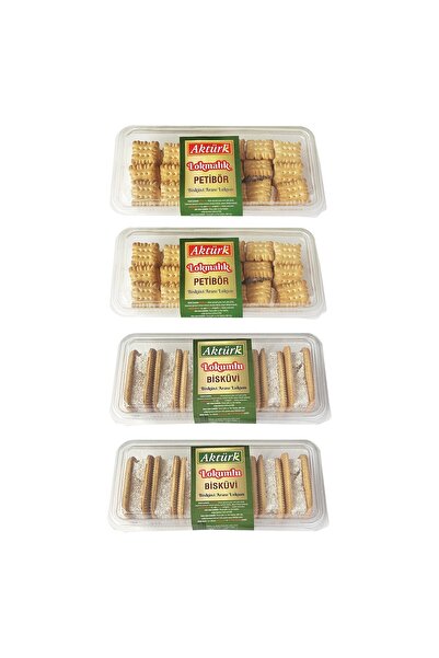 Aktürk Lokumlu Biscuits 300 Gr and Lokmalık Petibör 250 Gr 4-Piece Mixed Pack