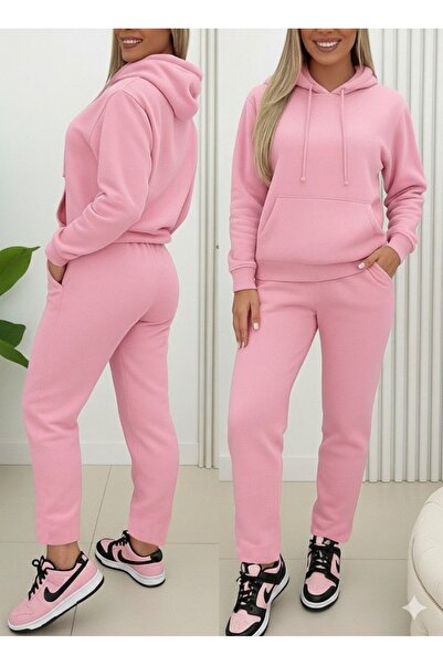 stelol طقم نسائي مكون من بلوزة وبنطلون بأكمام طويلة وقلنسوة ورباط من ثلاث خيوط