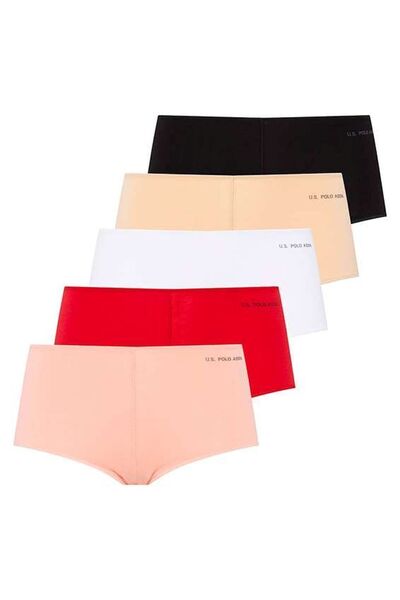 U.S. Polo Assn. Γυναικείο Σετ Σορτς με Πολύχρωμες Τρίχες Σολομονιού και Λάστι...