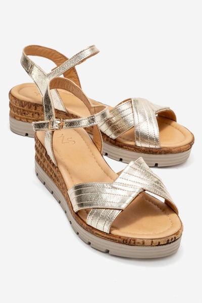 Zeynep Sıradağlı Σανδάλια Herman από γνήσιο δέρμα, χρυσά